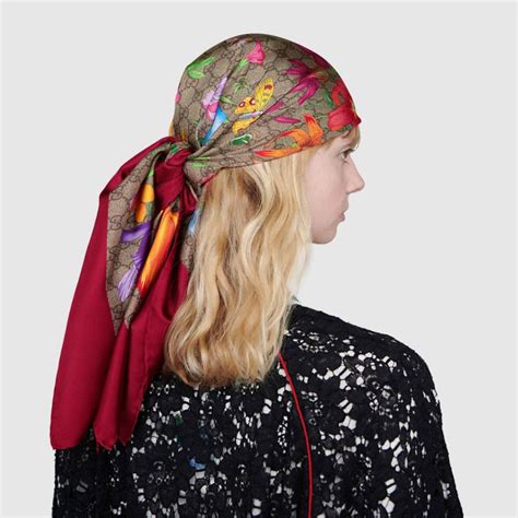 how wear gucci square scarf|Gucci head scarf women.